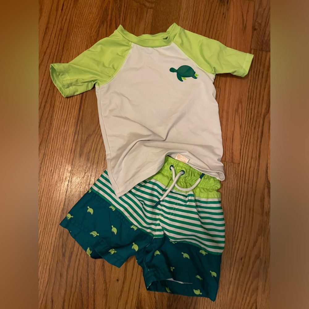Cat and Jack Totally Turtle Boys Swim Set- 2T